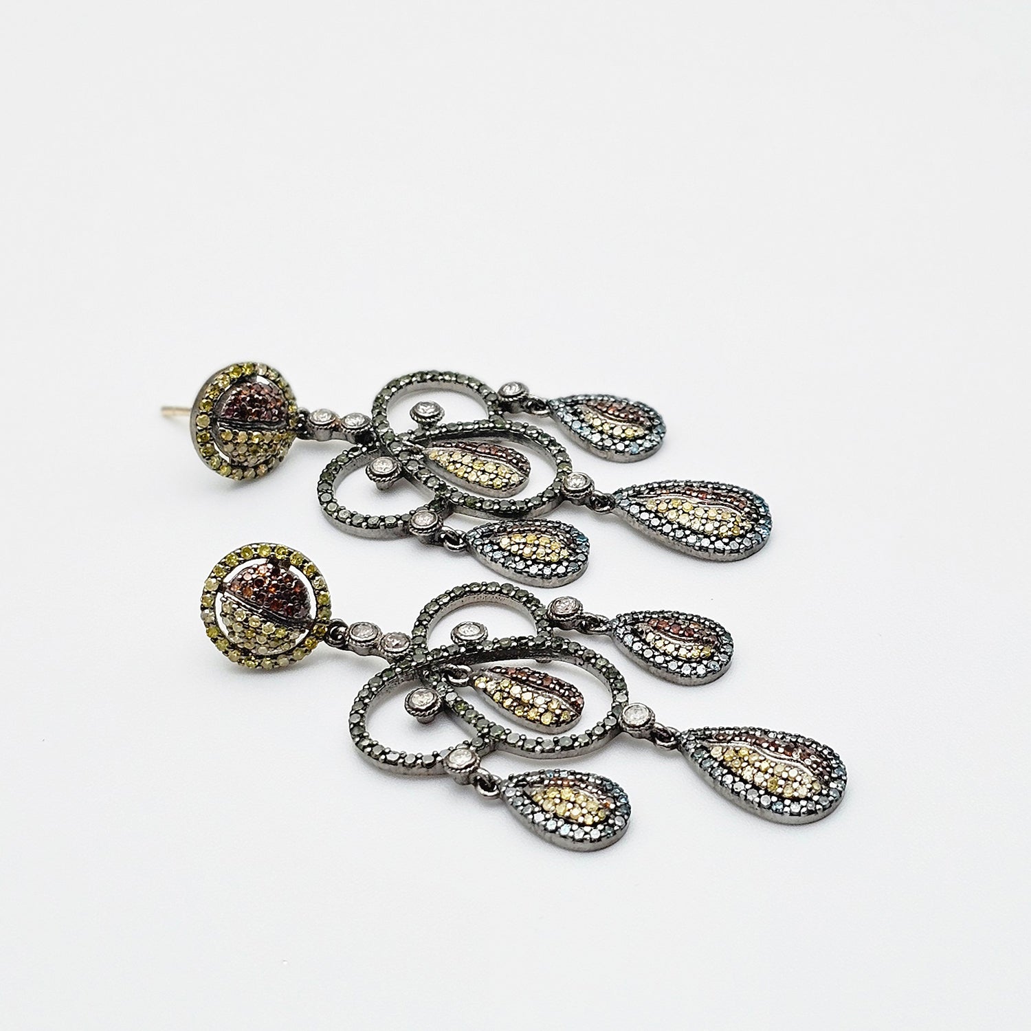 Multicolor Natural Diamond Earrings