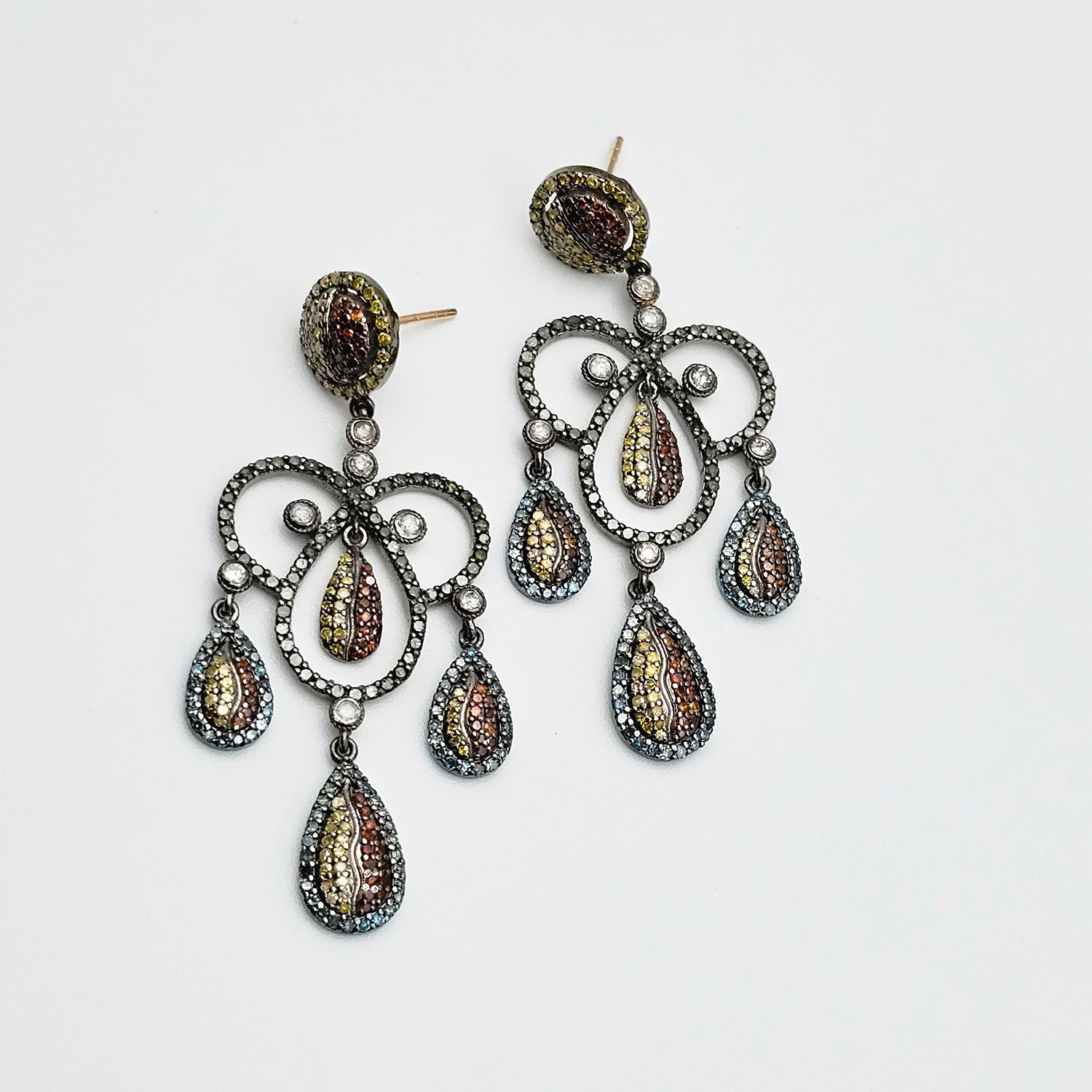 Multicolor Natural Diamond Earrings