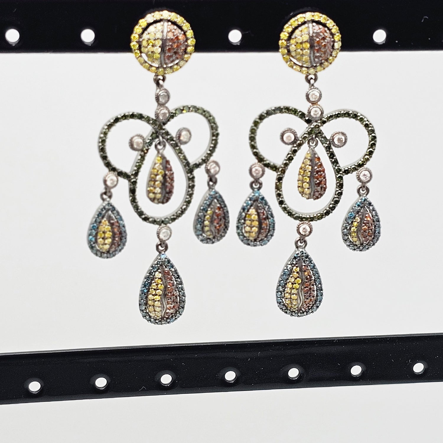 Multicolor Natural Diamond Earrings