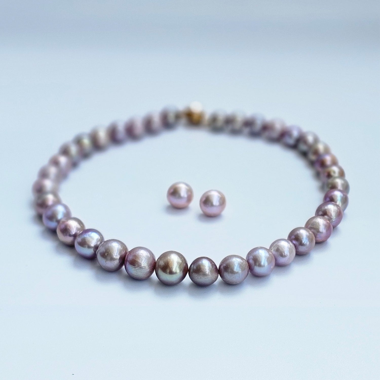 Lavish Lavender Freshwater Pearl  Necklace (Earrings Included)