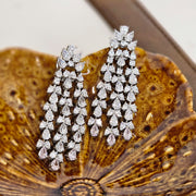 White and Pink Swarovski Chandelier  Earrings