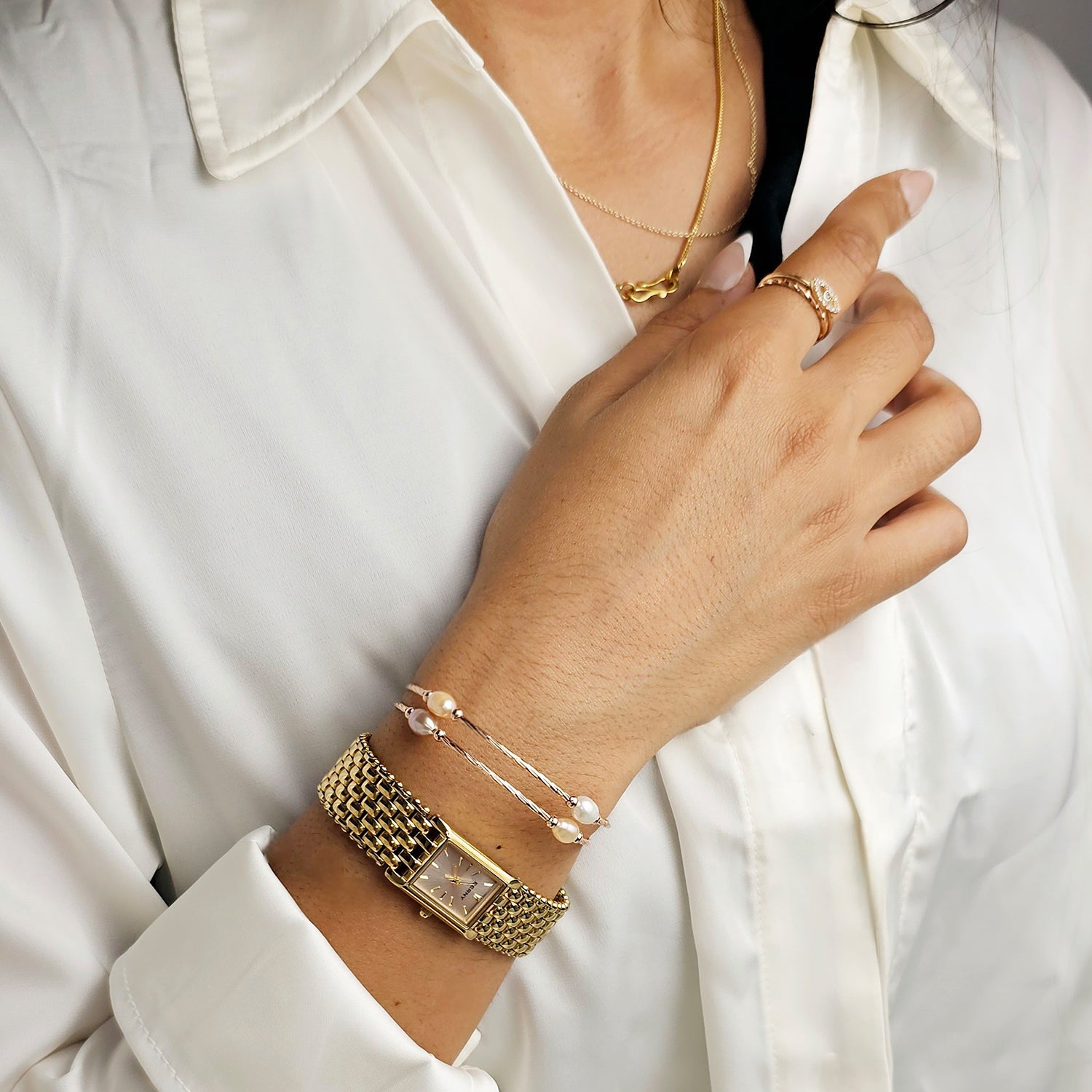 Fancy Pearl Bracelet - Rosegold