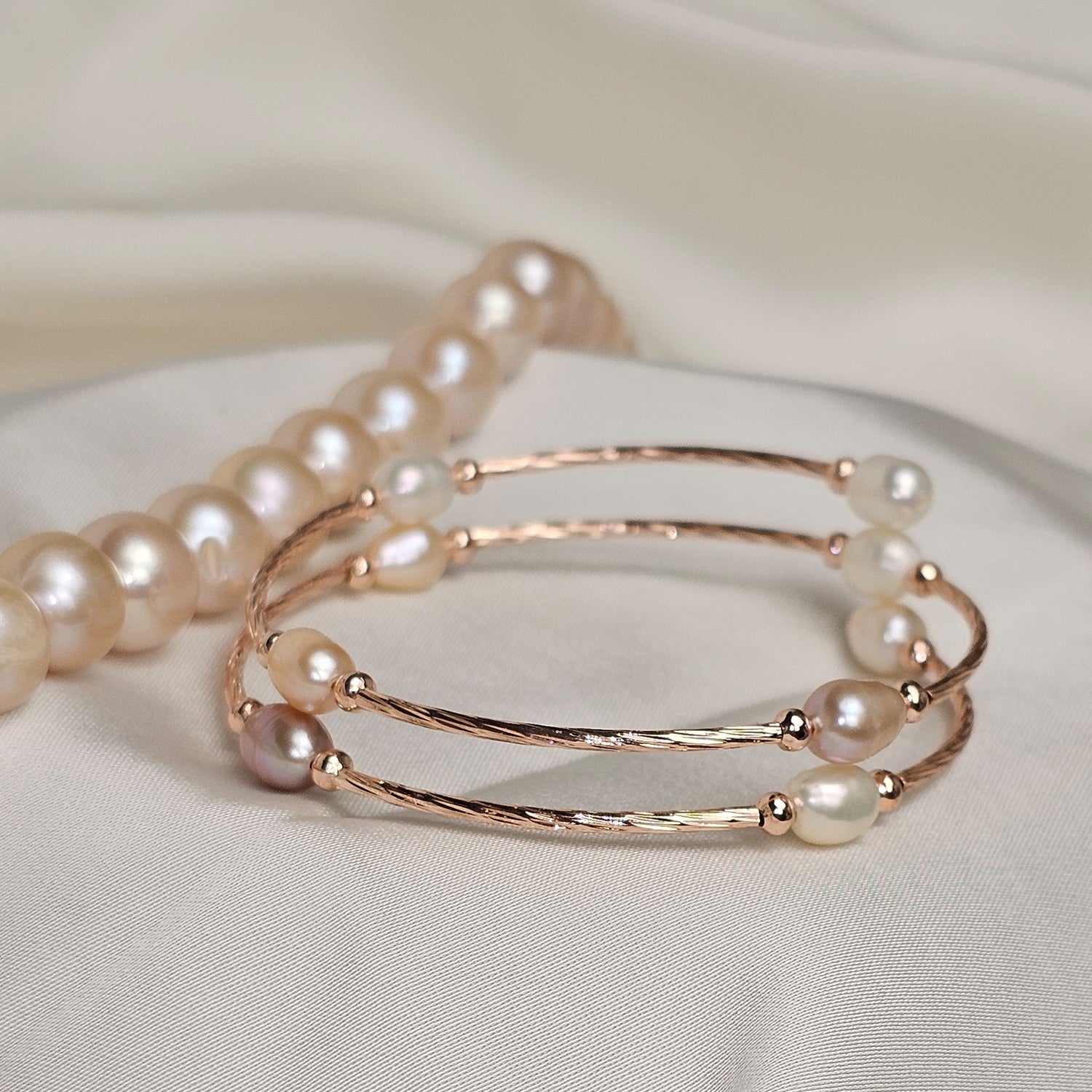 Fancy Pearl Bracelet - Rosegold