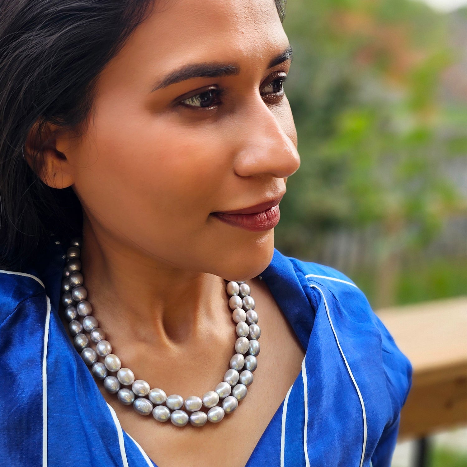 Luminous Grey Pearl Necklace