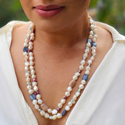 Mother of Pearl and Beads Long  Necklace