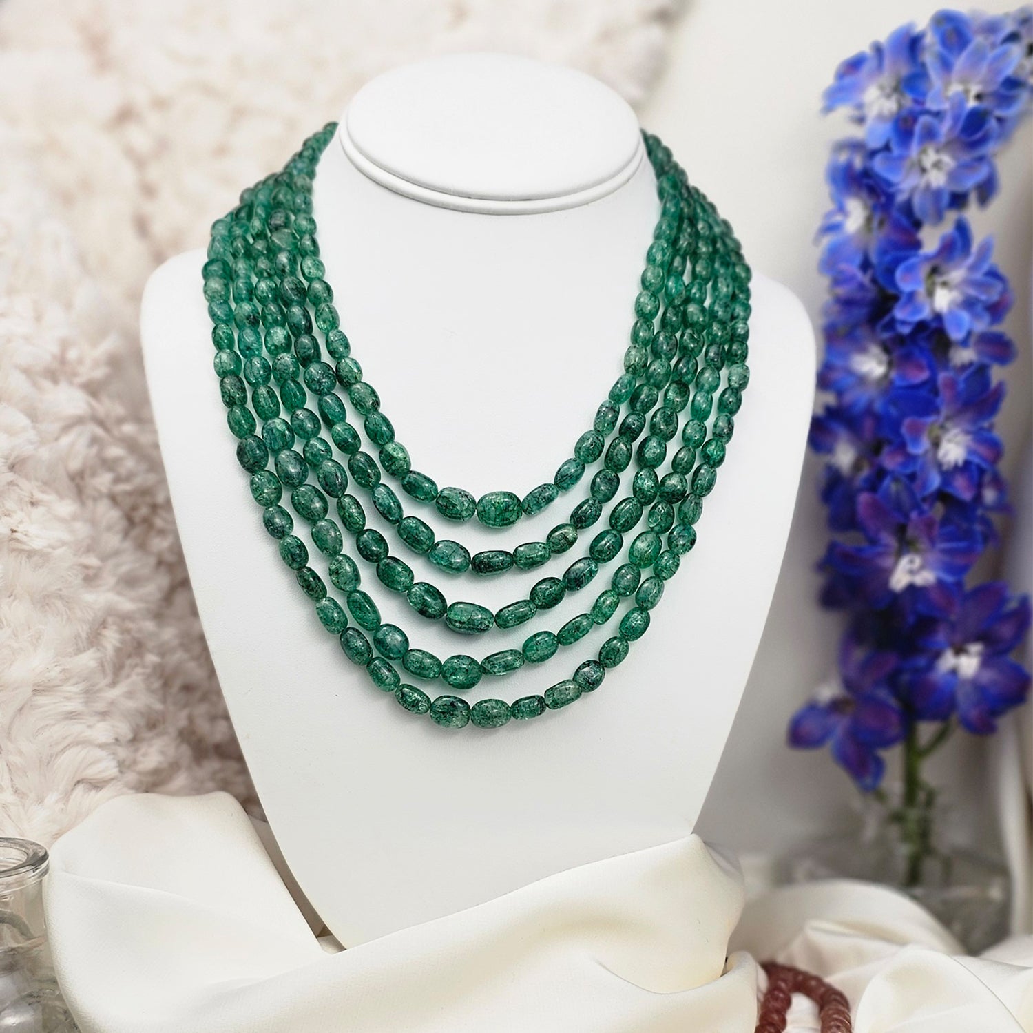 Layered Natural Green Aventurine Necklace