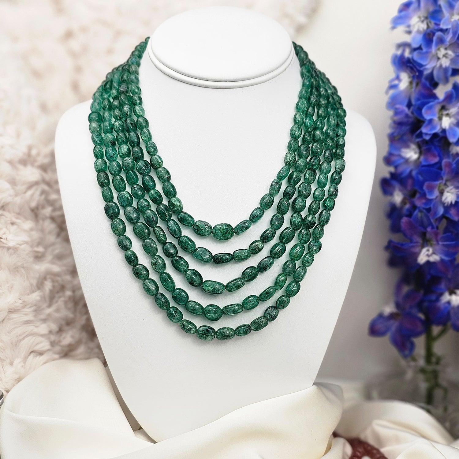 Layered Natural Green Aventurine Necklace