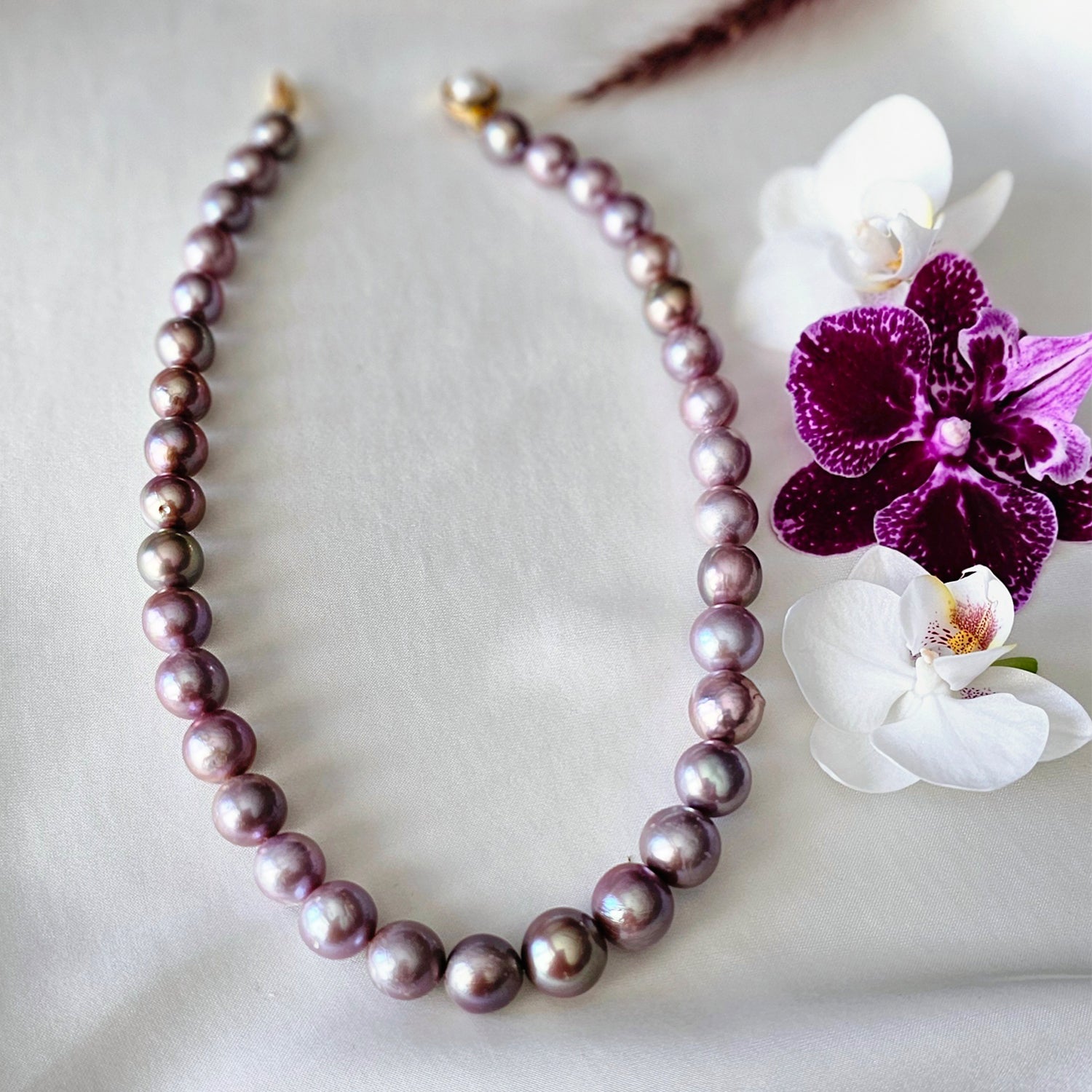 Lavish Lavender Freshwater Pearl  Necklace (Earrings Included)