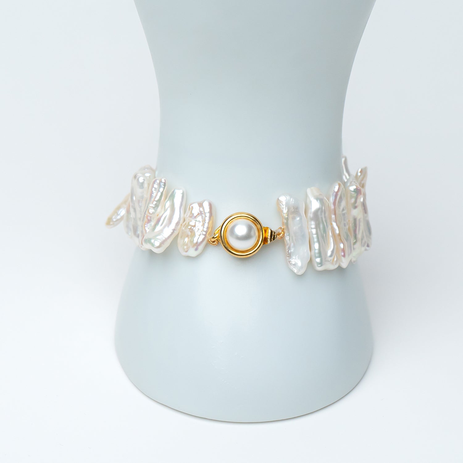 Long Flat Baroque Pearl Bracelet