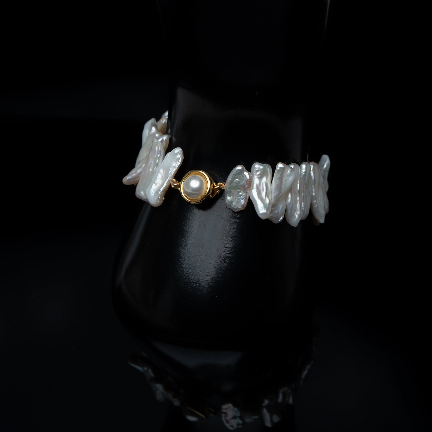 Long Flat Baroque Pearl Bracelet