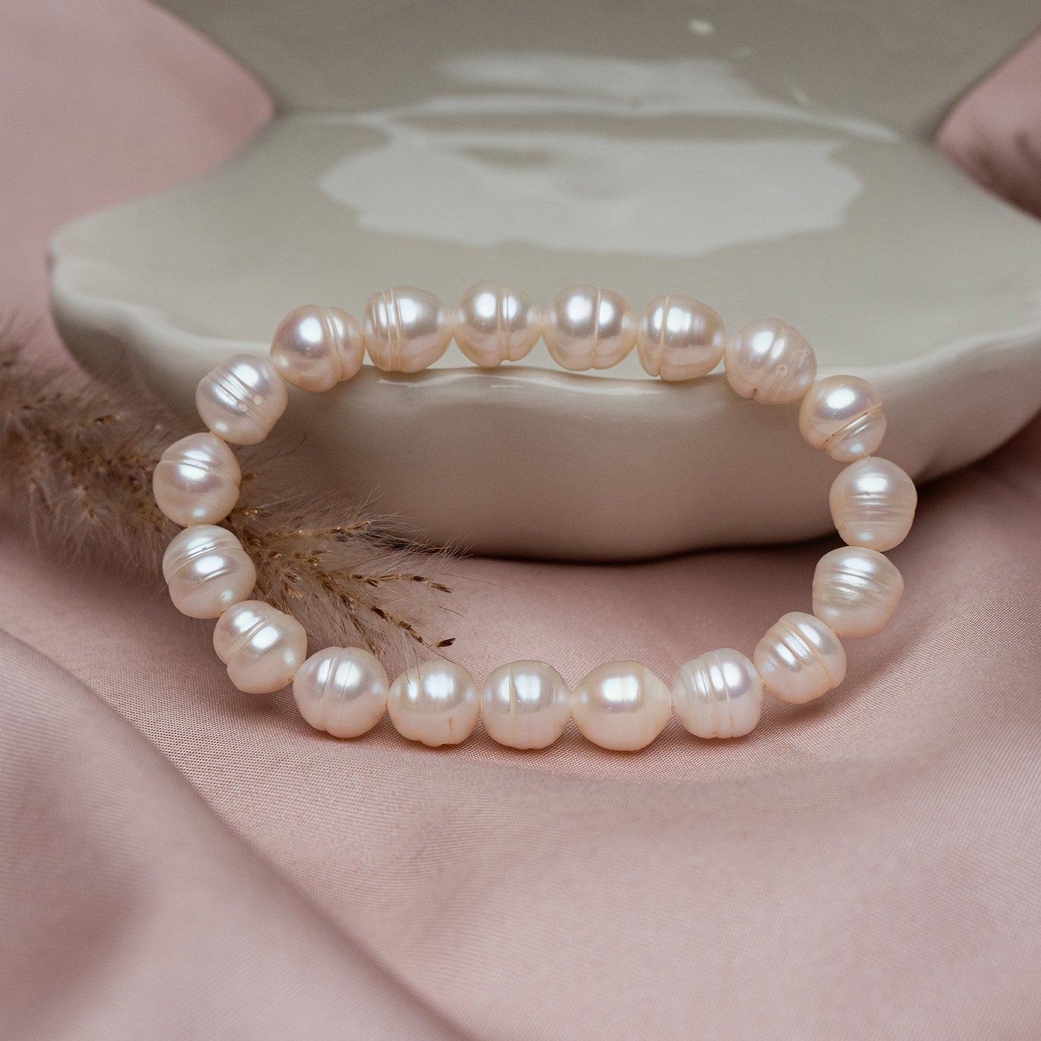 Fancy White Pearl Bracelet-  (single piece)