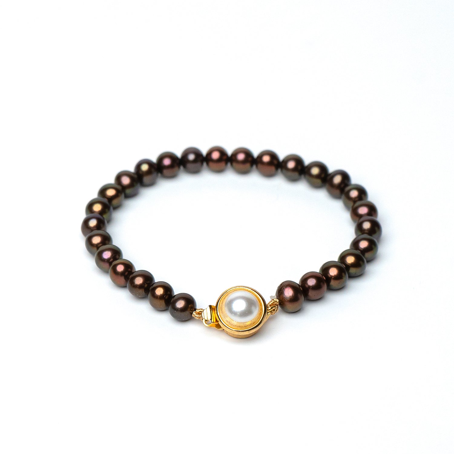 Plain Metallic Pearl Bracelet  (Single Piece)