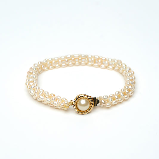 Ivory Rice Pearl Bracelet – Hand-Strung Freshwater Pearls | 7.5"