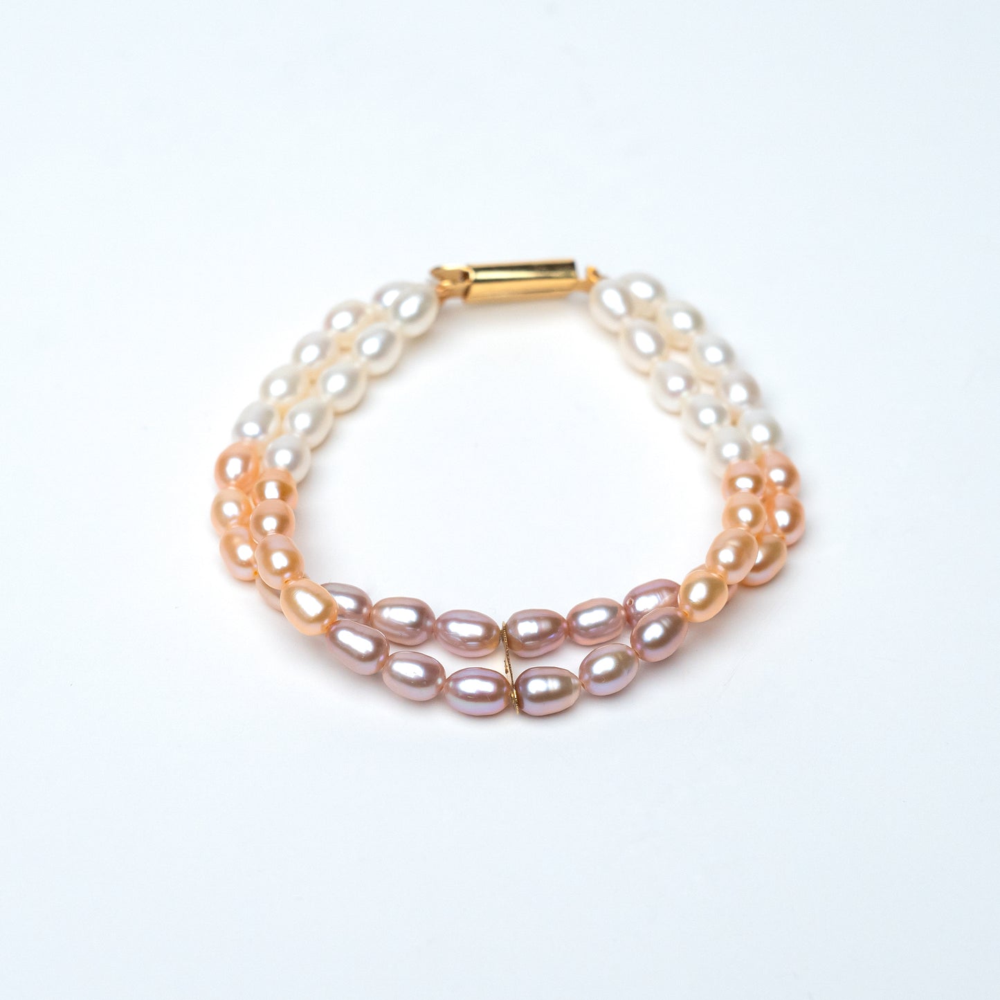 Three-Tone Pearl Bracelet – A Grade Freshwater Pearls | 8"