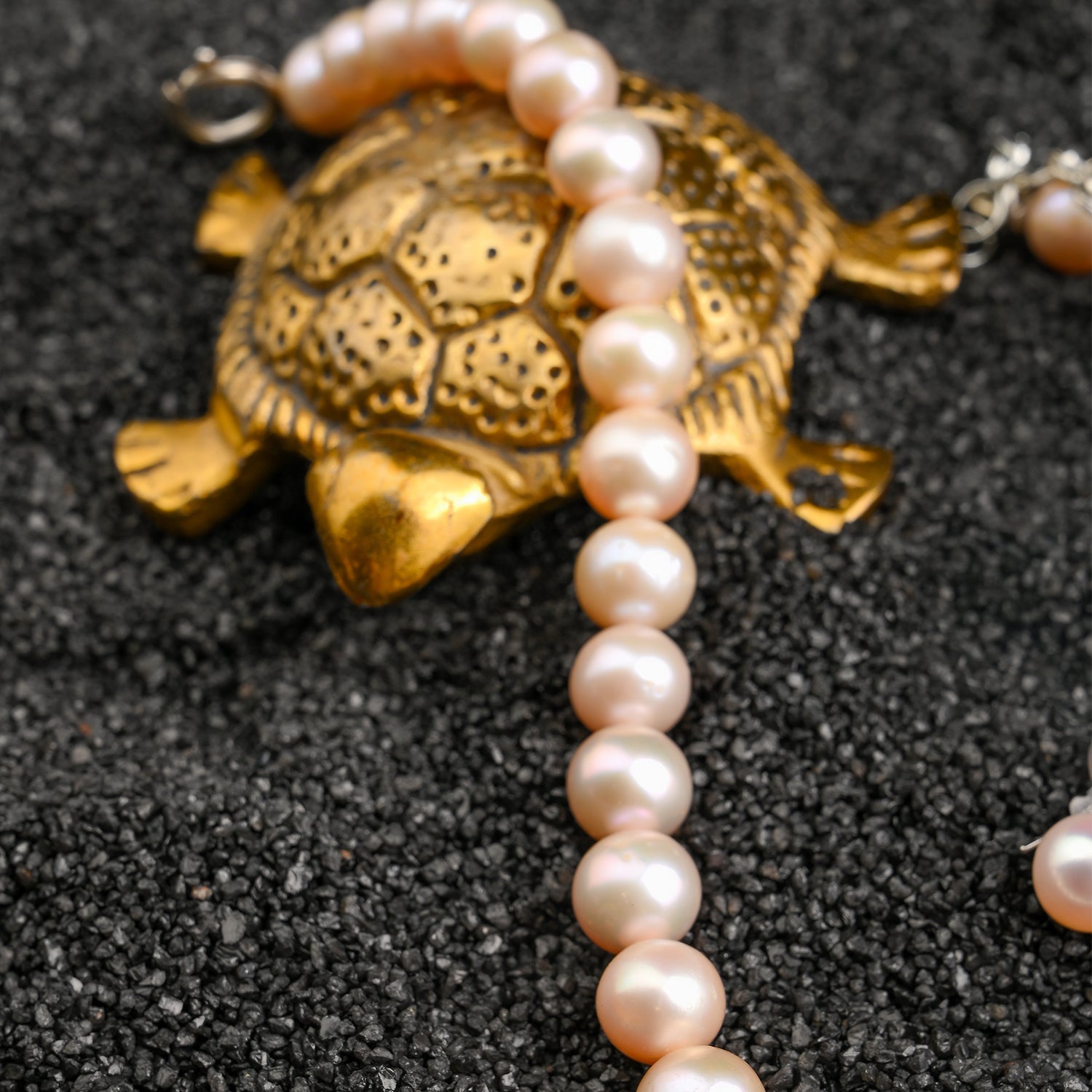 Luminous pink color freshwater pearl  necklace (With Earrings)