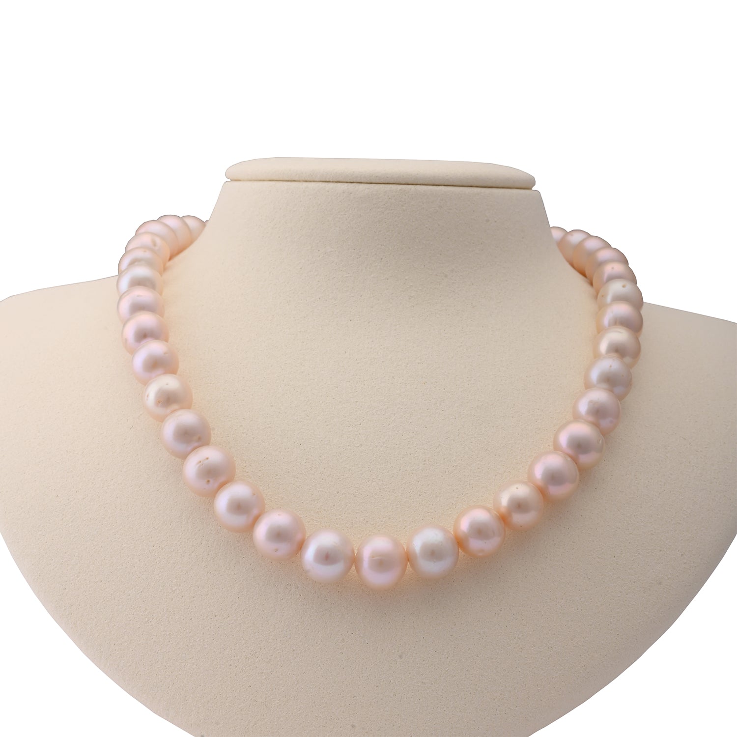Luminous pink color freshwater pearl  necklace (With Earrings)