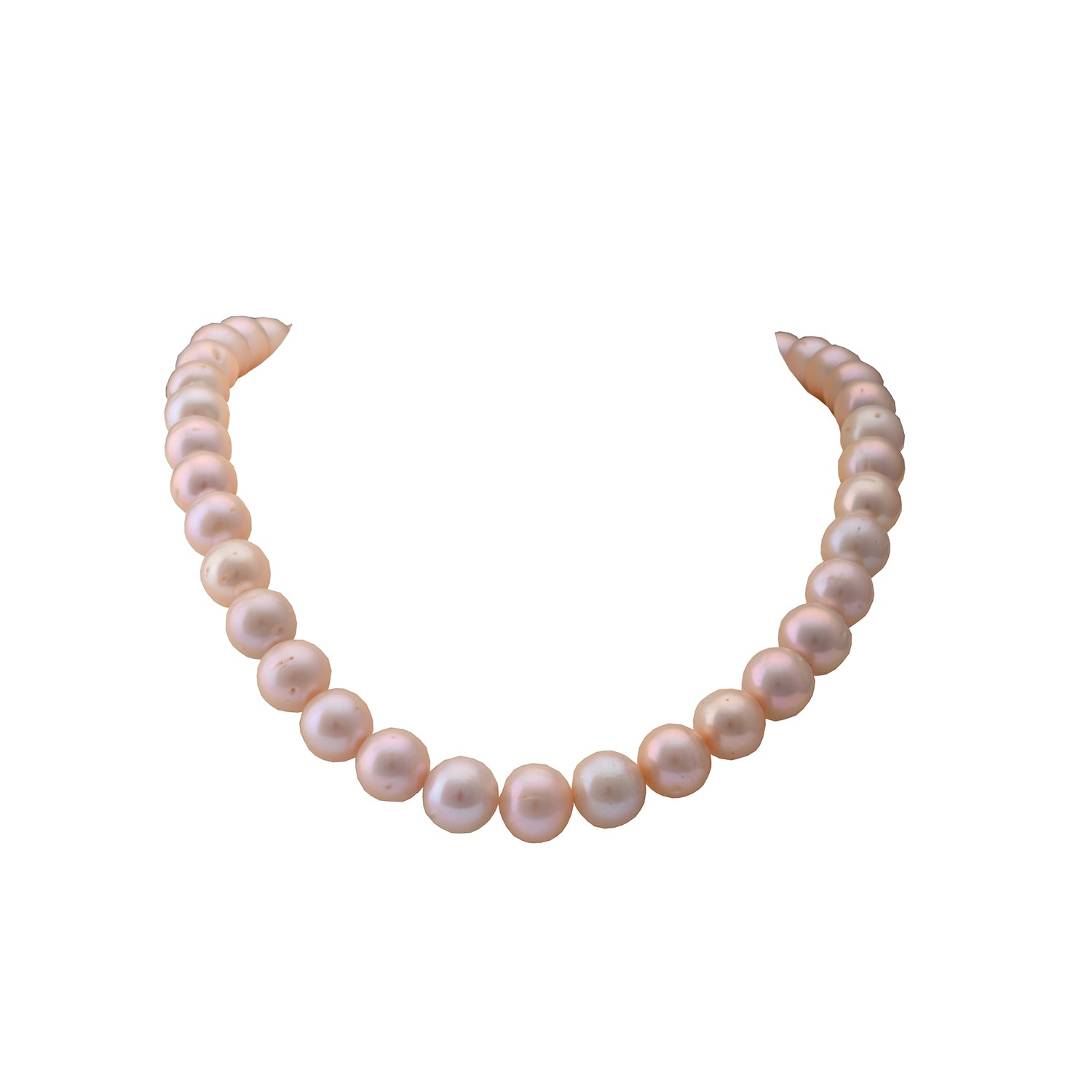 Luminous pink color freshwater pearl  necklace (With Earrings)