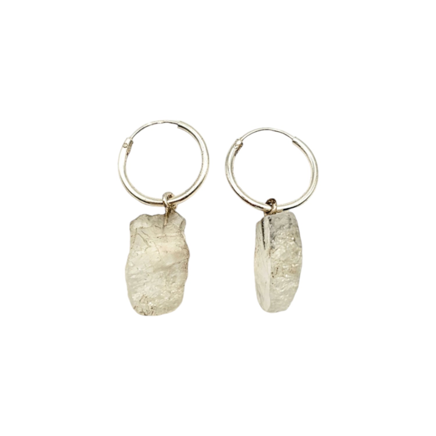 Raw Natural Rainbow Moonstone  Earrings