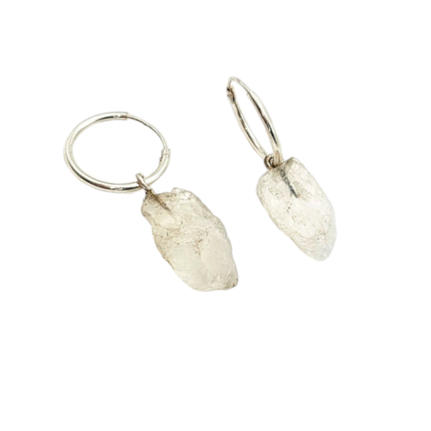 Raw Natural Rainbow Moonstone  Earrings