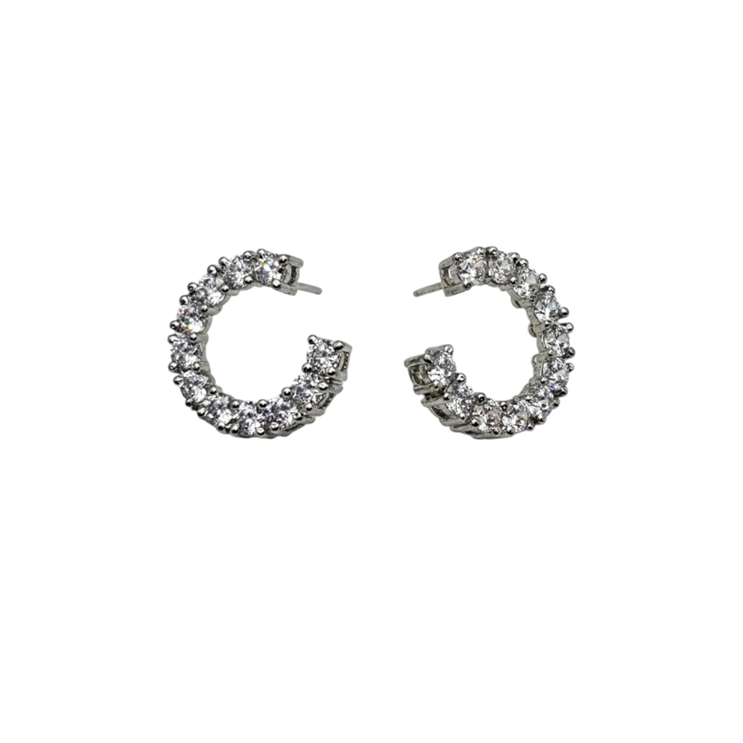C-Shaped Swarovski Earrings