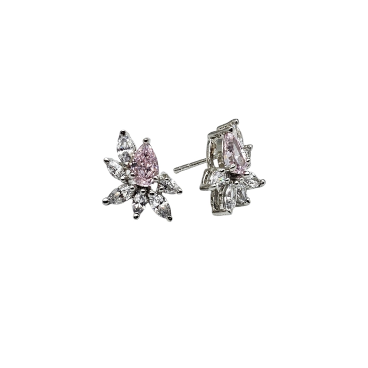 Classic Pink and White Swarovski  Clustered Studs