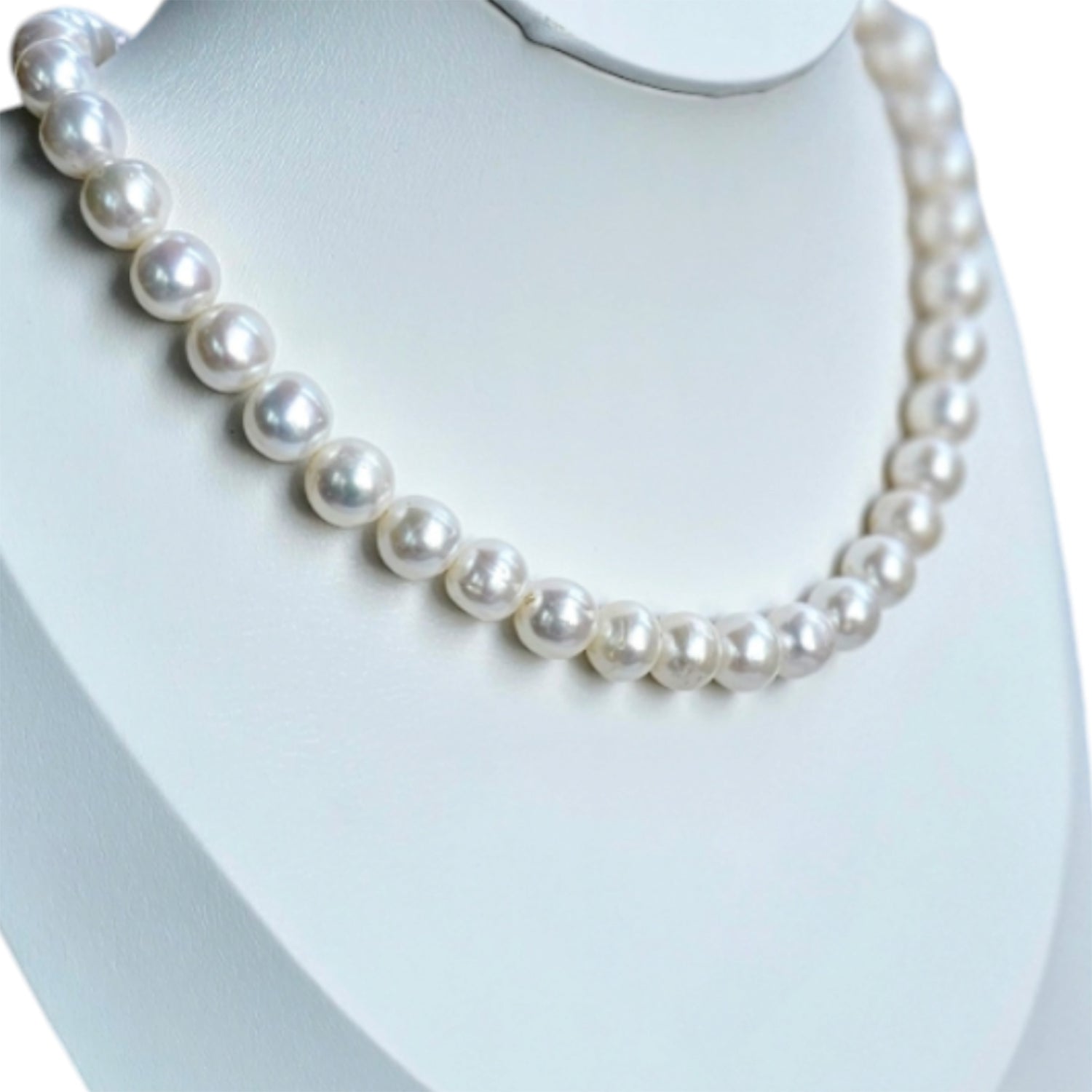 Ascending-White Freshwater Pearl  Necklace (Earrings Included)