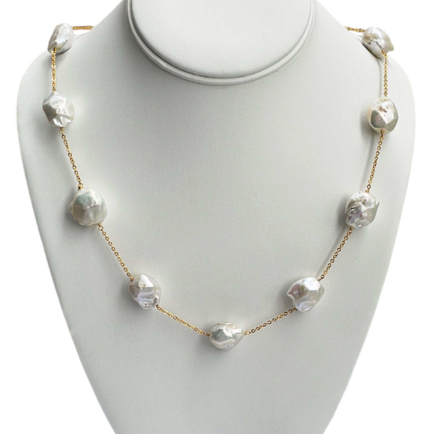 Unique Baroque Pearl Chain (With  Earrings)