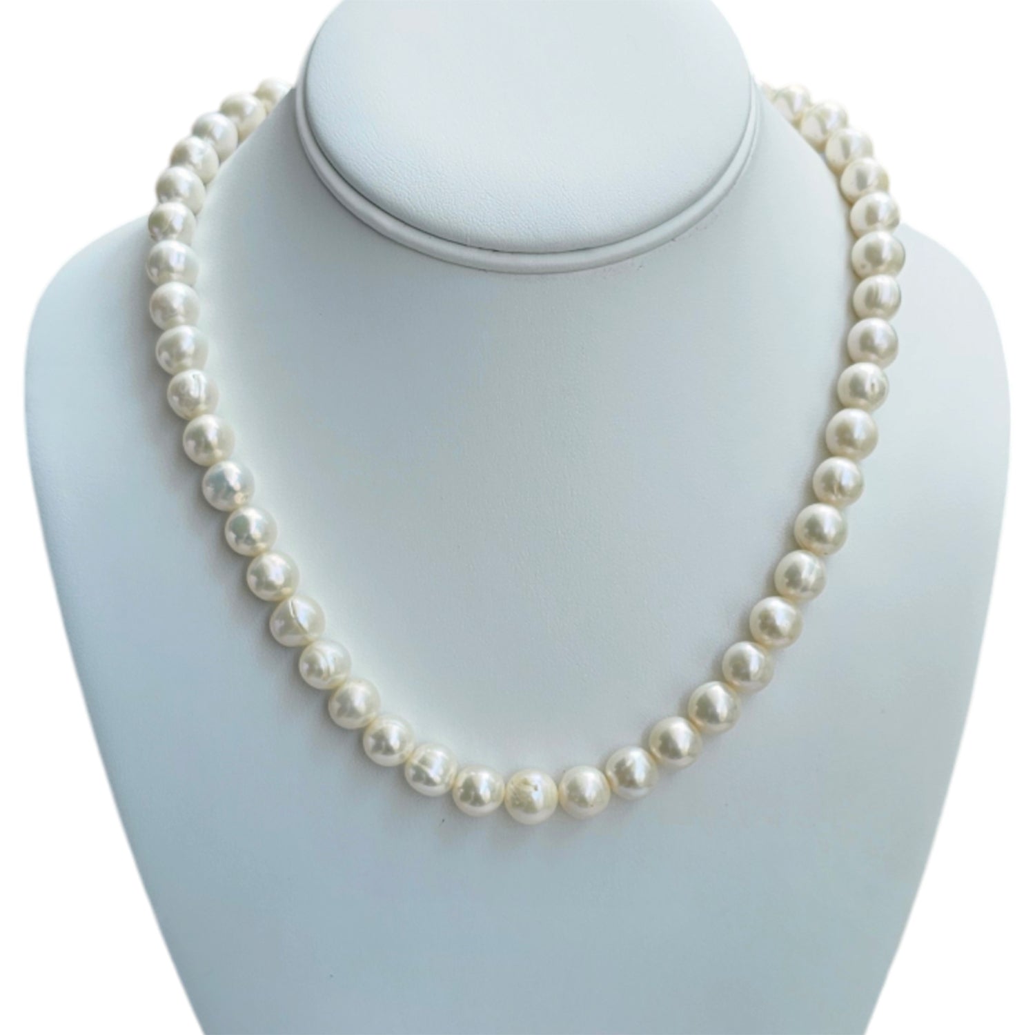 Luminous peach color  freshwater pearl necklace (With  Earrings)