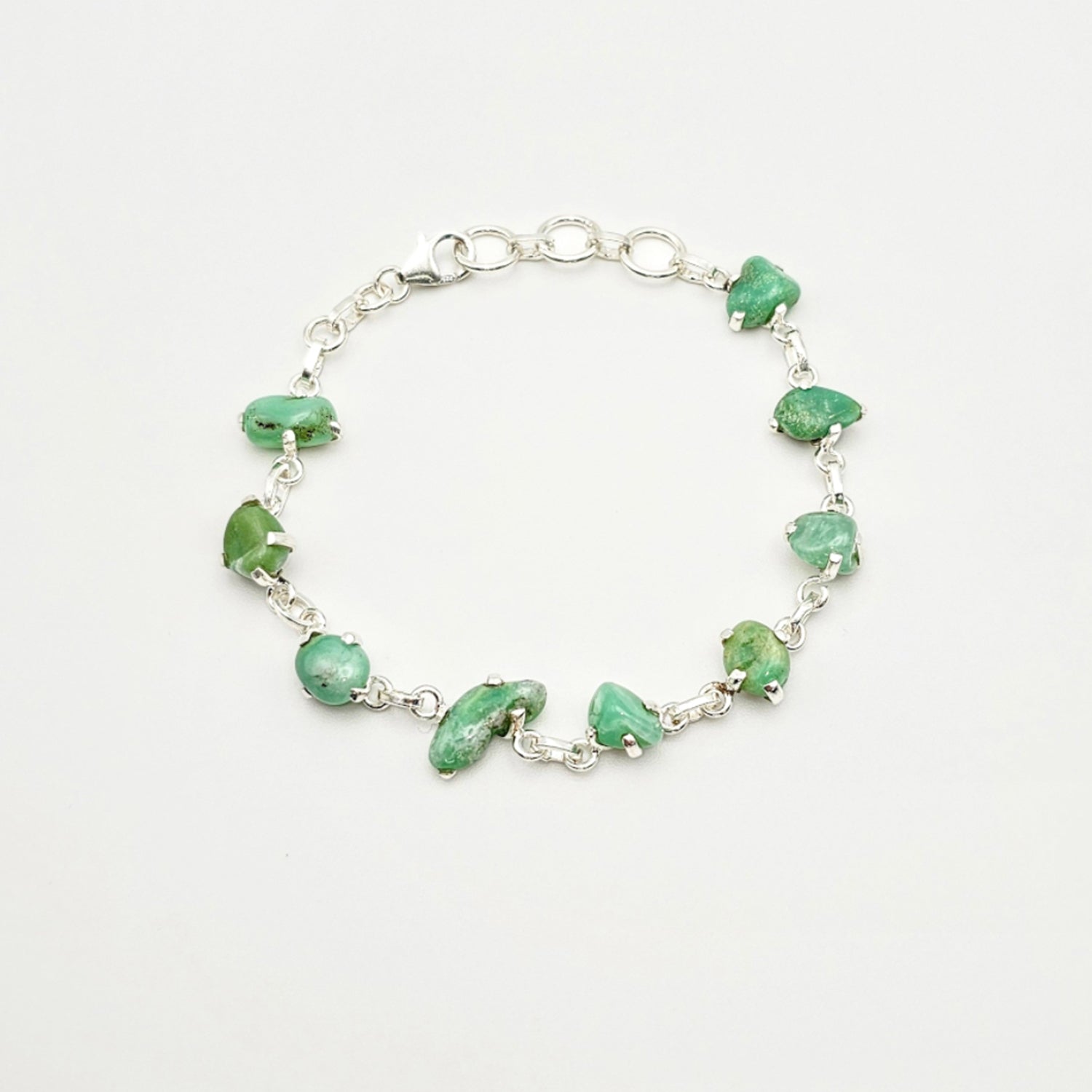 Silver Chrysoprase Bracelet